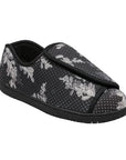 Black floral Foam Treads Nurse slipper with Velcro closure