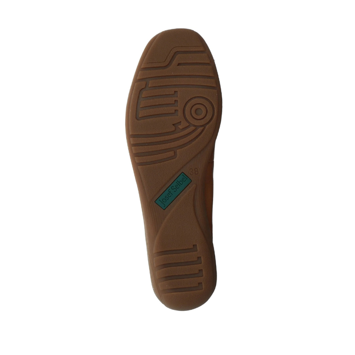 Brown light treaded outsole with Josef Seibel logo in middle.