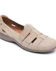 Beige fisherman sandal with brown lining and insole.