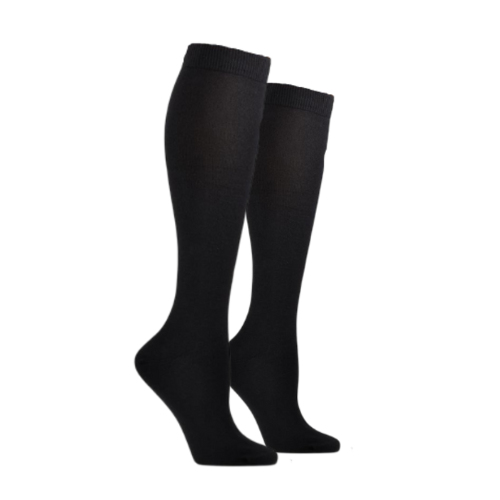 Black cotton knee high socks
