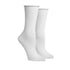 White Women's McGregor non-elastic bamboo socks with roll top cuffs, designed for breathable, soft, and antibacterial everyday wear.