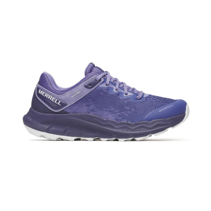 Women's Merrell Antora 4 waterproof sneaker in purple.