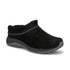 Black Women's Merrell Encore Ice 5 Clog with waterproof suede upper and plush sheepskin lining, designed for winter comfort and support.