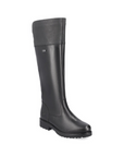 R6581 Tall Boot in black genuine leather with water-repellent finish and easy zip closure. Ideal for fall and winter wear.