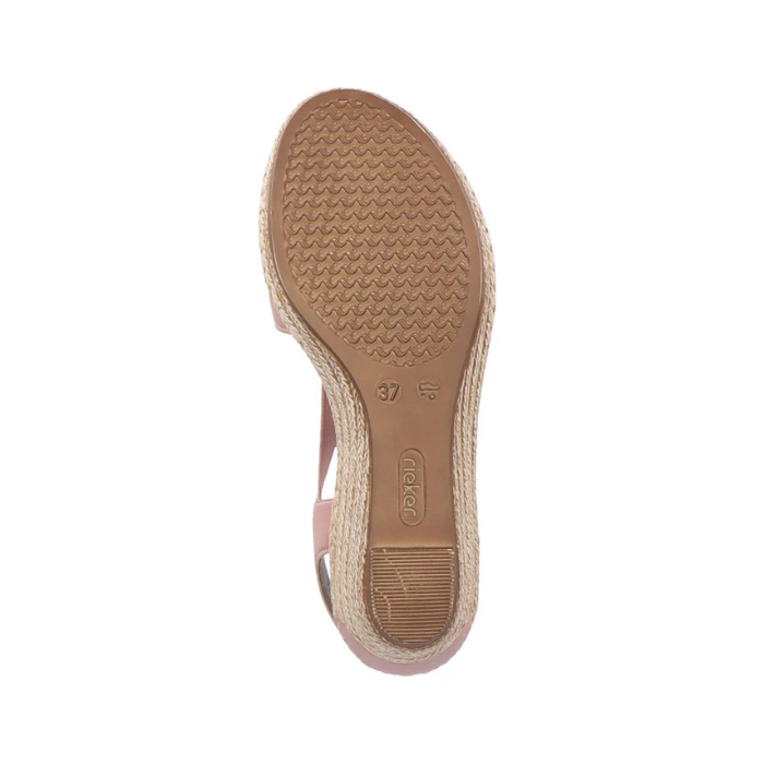 Light textured outsole with Rieker logo on heel.