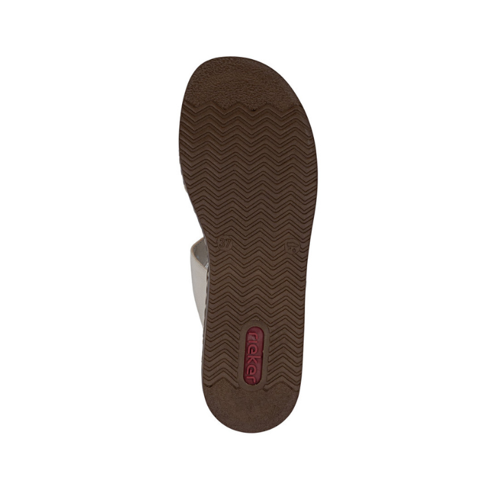 Wave tread pattern with red Rieker logo on heel.