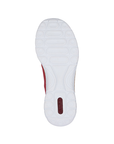 White light treaded outsole with red Rieker logo stamped on heel.