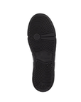 Black circle treaded pattern outsole with Rieker logo stamped in middle.