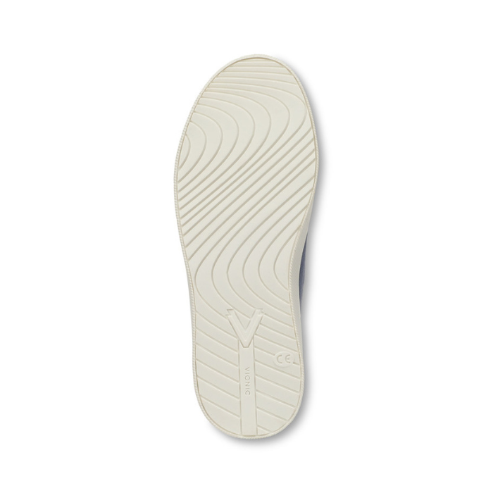 White wave patterned outsole with Vionic logo on heel.