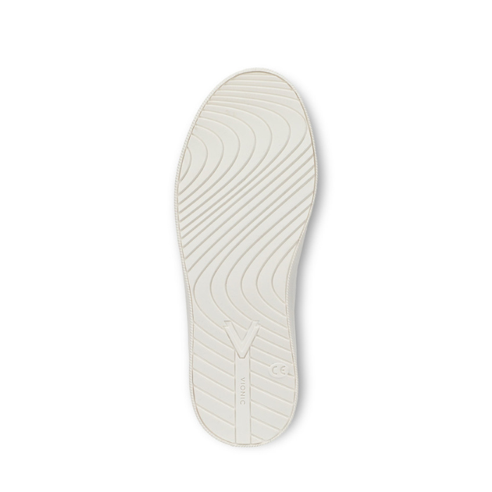 White wave patterned outsole with Vionic logo on heel.
