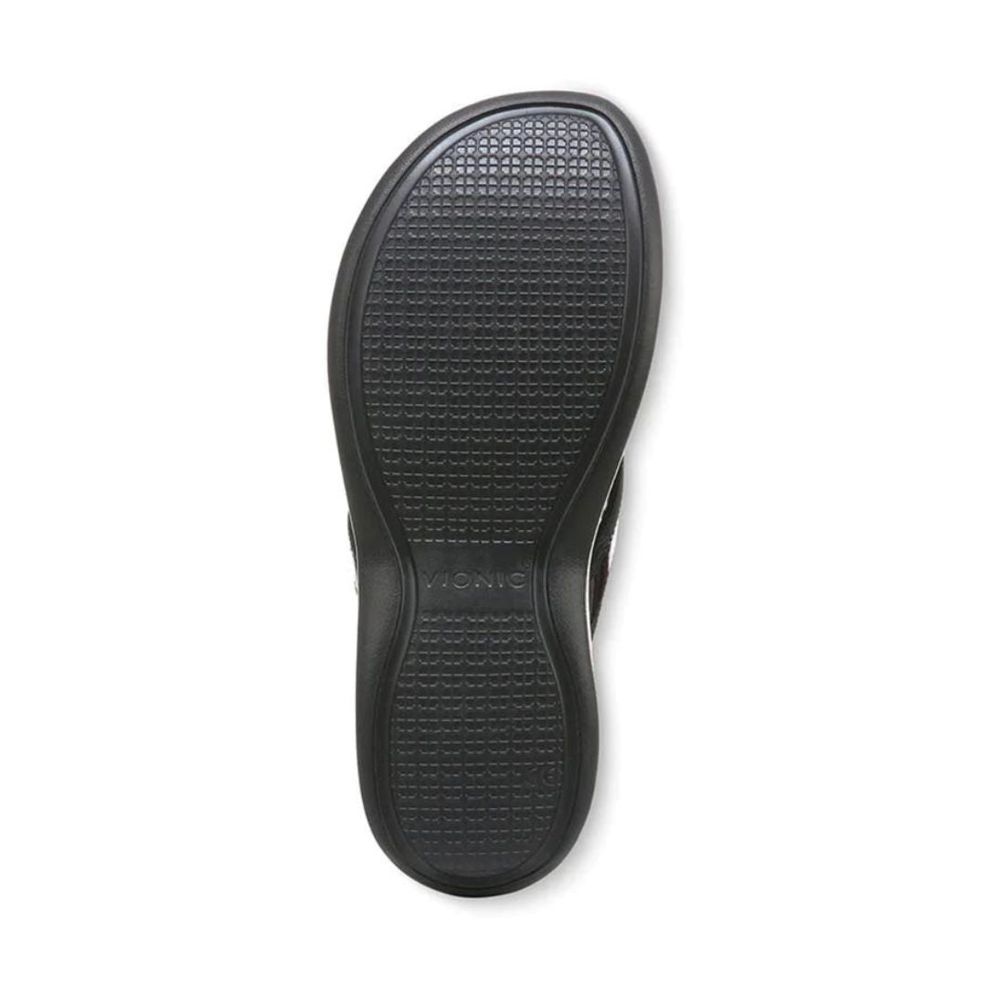Black outsole of Vionic sandal.