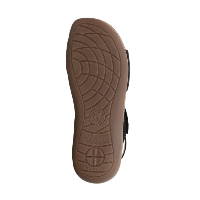 Brown rubber light treaded outsole with Mephisto logo'd stamped in.