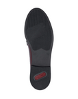 Black light treaded rubber outsole with red Rieker logo on heel.