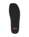 Wave tread pattern on black outsole with red Rieker logo stamped in heel.