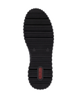 Black light treaded outsole with red Rieker logo on heel.