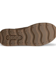 Brown wave pattern tread with Ecco logo stamped at heel.
