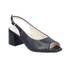 Black open-toe slingback sandal with a block heel.