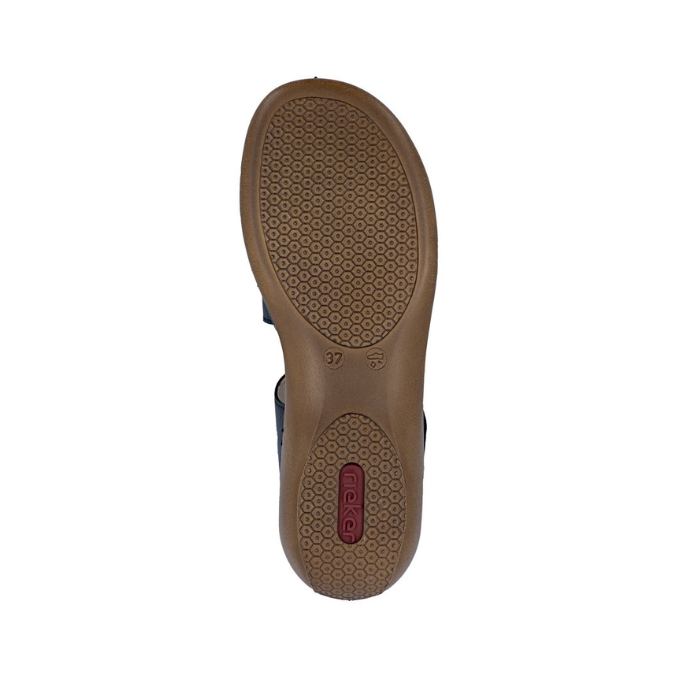 Dot pattern outsole with Red Rieker logo on heel.