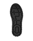 Black treaded outsole with Rieker logo on heel.
