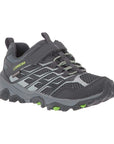 Grey Merrell sneaker with faux lace and velcro strap