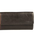 Dark Brown tri-fold leather wallet