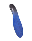 Grey and blue insolewith "Kneed2fit" text at heel.