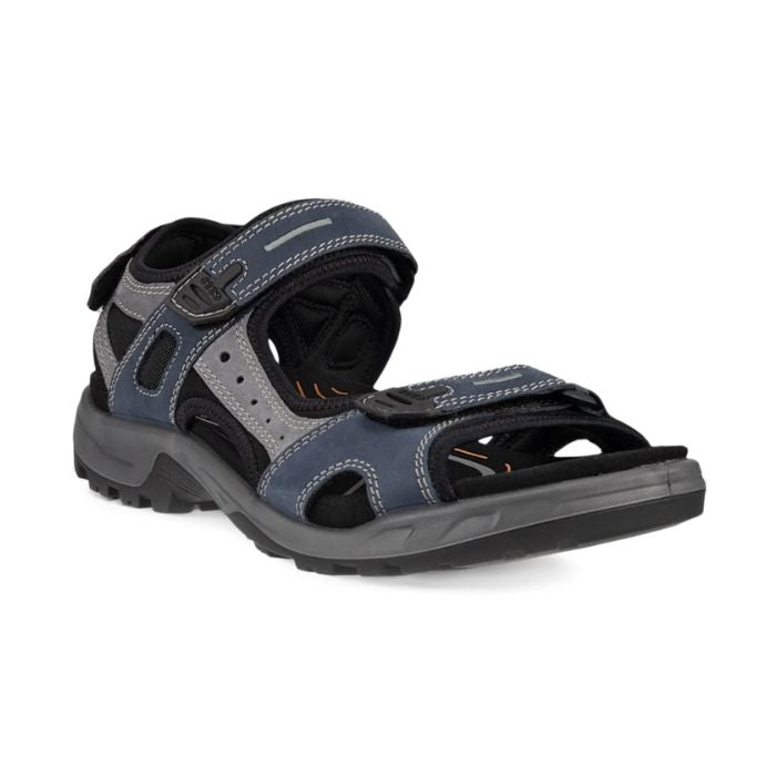 Men's Ecco backstrap sandal in marine blue.
