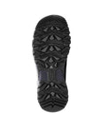 Black high treaded outsole with Keen logo in middle.