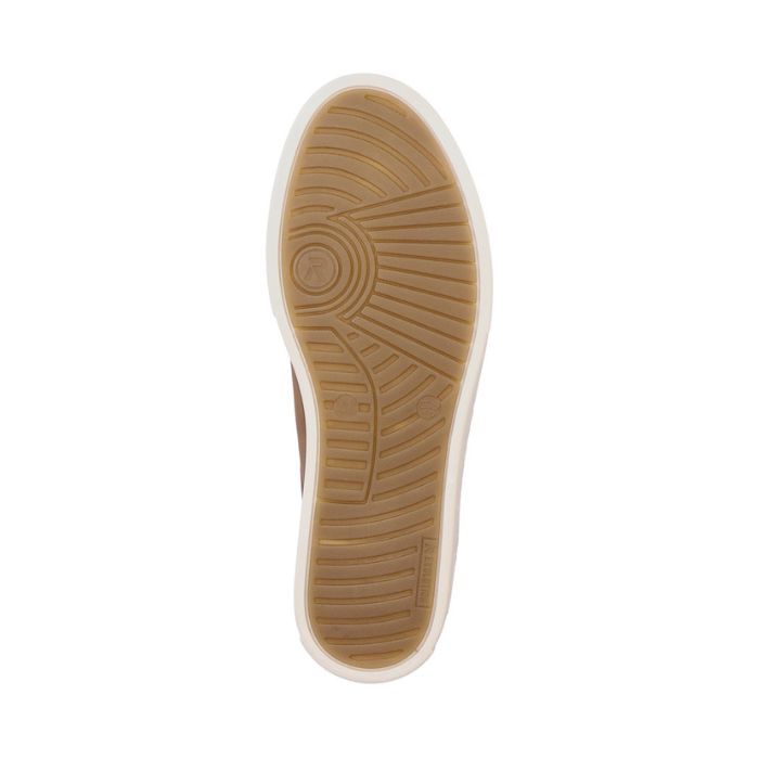 Brown rubber outsole with R-Evolution logo.