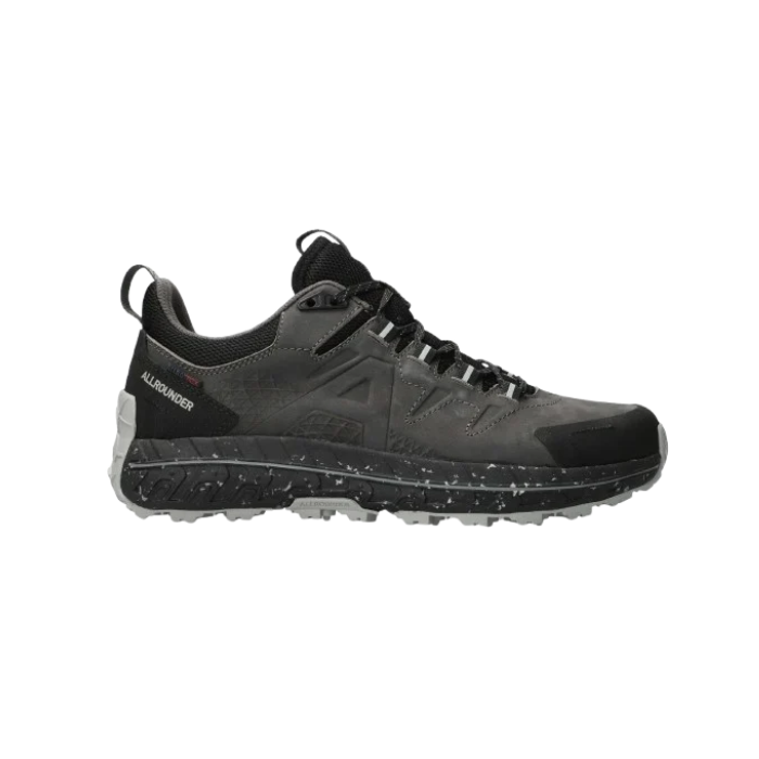 All-Rounder by Mephisto charcoal sneaker with black laces. 