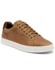 Brown leather casual sneaker with white outsole.
