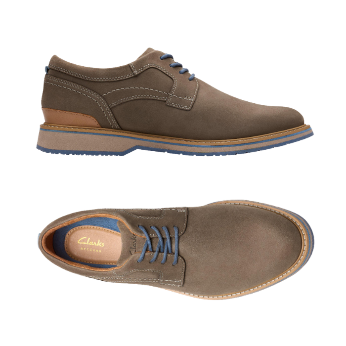 Men's Clarks Monahan Plain Sneaker - Nubuck Non-slip Footwear – White ...