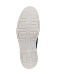 White outsole with geometric tread pattern and Ecco logo stamped in middle.