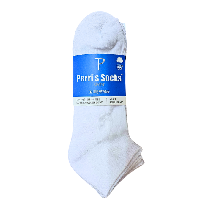 Pack of white ankle socks in blue Perri's  labelled package.