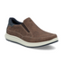 Slip-on Sneakers in brown with perforated upper, navy heel cap, white midsole and navy outsole