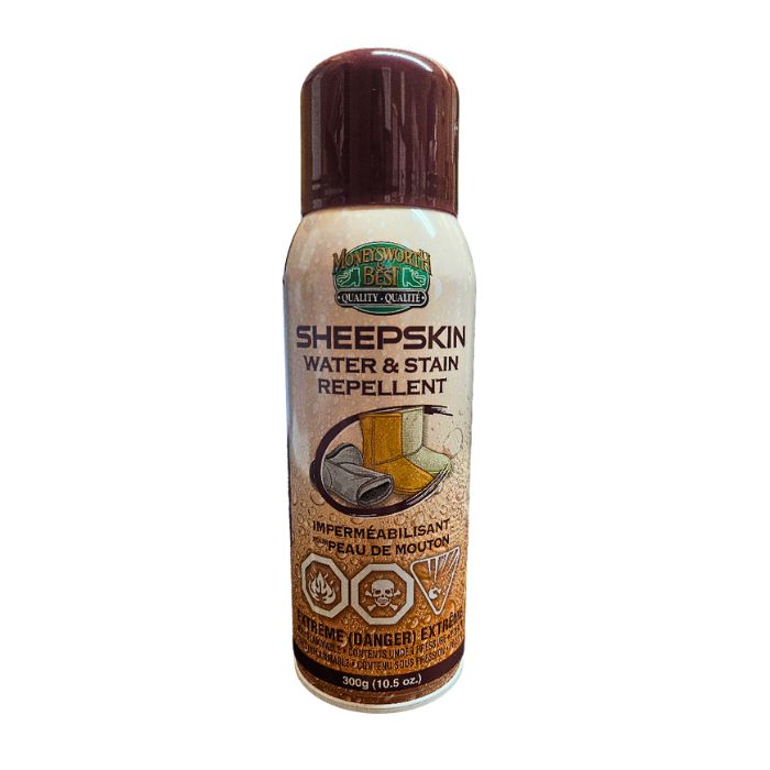 Brown can of Water and stain repellant aerosol.