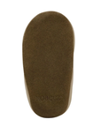 Brown suede shoe outsole with 'Robeez' branding.