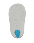 White soft Notion outsole with blue Stride Rite logo on heel.