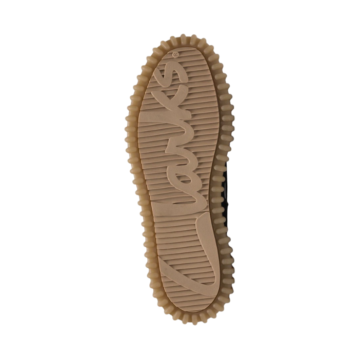 Brown treaded outsole with Clarks logo in the tread pattern.