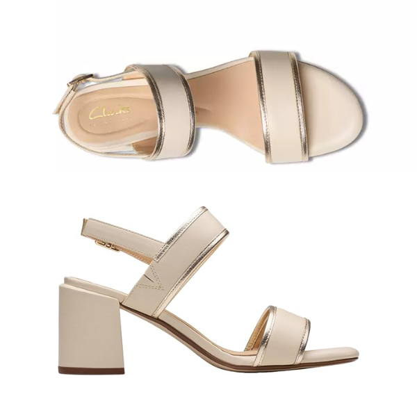 Women's Clarks Ezoria Sling Sandal | Leather Comfort – White-Balmer Shoes
