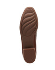 Brown rubber outsole with Clarks logo on center.