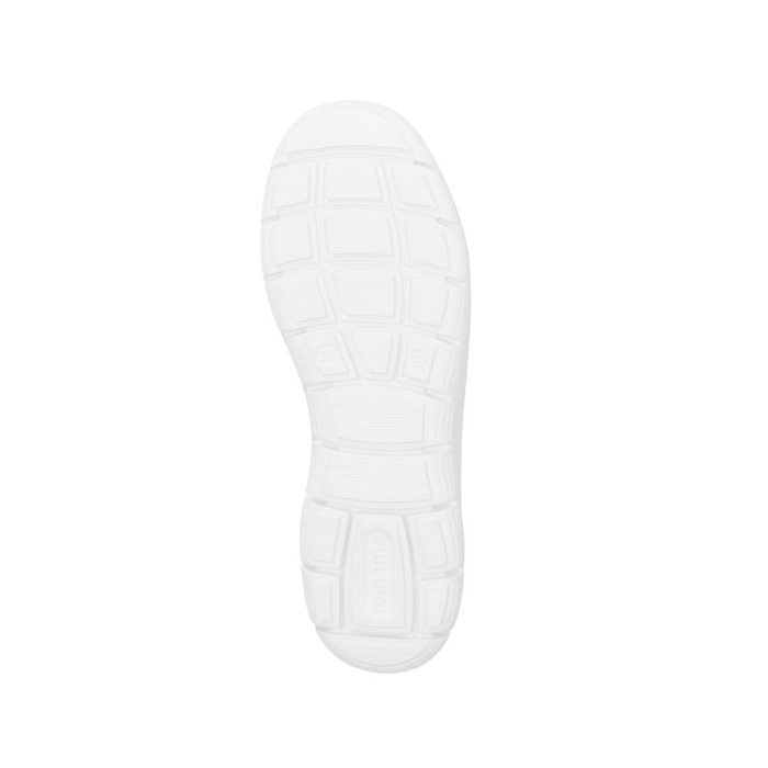 White light treaded outsole with Remonte logo on heel.