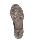 Outsole with textured tread and green Remonte logo on heel.