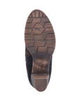 Brown outsole with light tread and Rieker logo near heel.