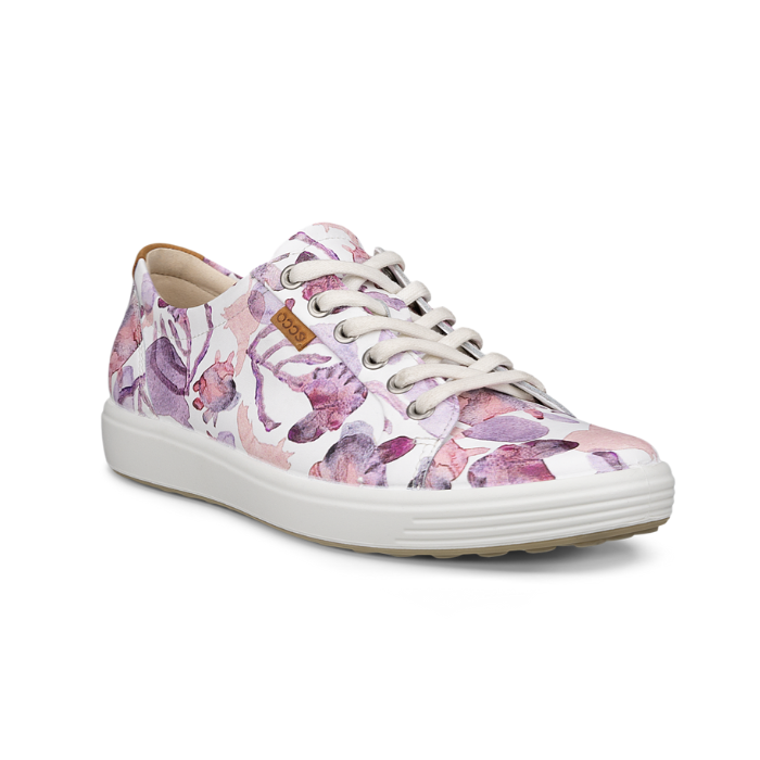 Floral-patterned sneaker on a white background