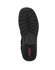 Black deep treaded outsole with red Rieker logo stamped in heel.