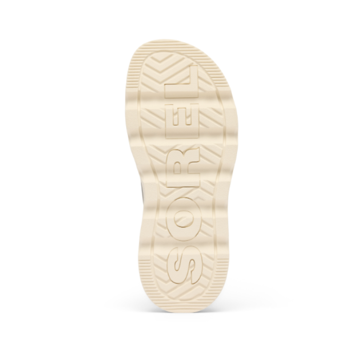 Textured white outsole with Sorel logo across bottom.