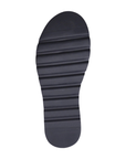 Navy line treaded outsole.