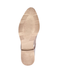 Light treaded outsole with low stacked heel. 