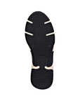 Black light treaded outsole with white accents and Remonte logo on heel.